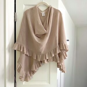 Minnie Rose Cashmere Shawl w/ Ruffle